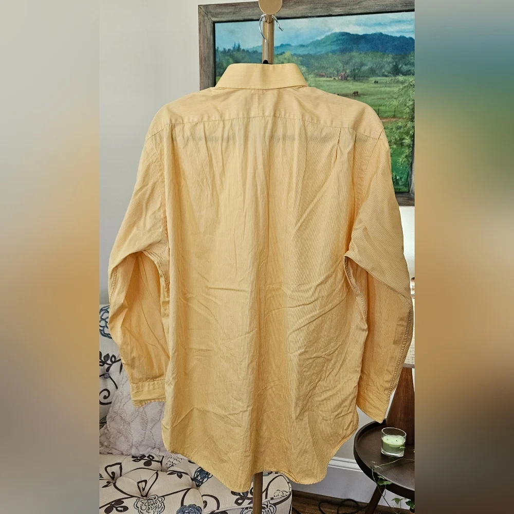 Polo Ralph Lauren Classic Fit Yellow & White Pin Striped Long Sleeve Shirt